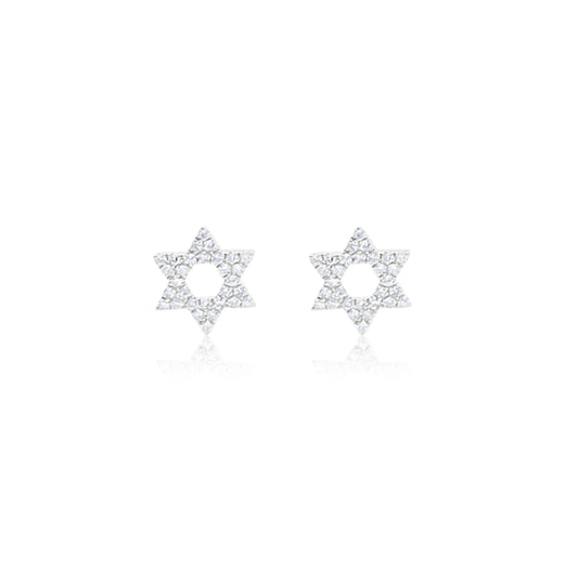 MINI DIAMOND JEWISH STAR STUDS