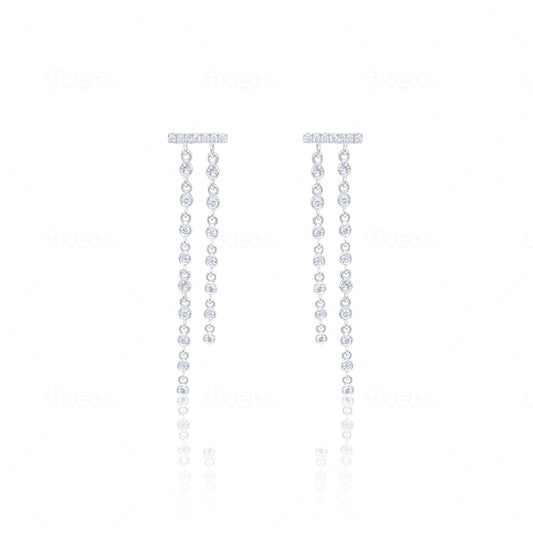 DOUBLE FRINGE DIAMOND EARRINGS