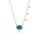 OPAL AND DIAMOND BEZEL NECKLACE