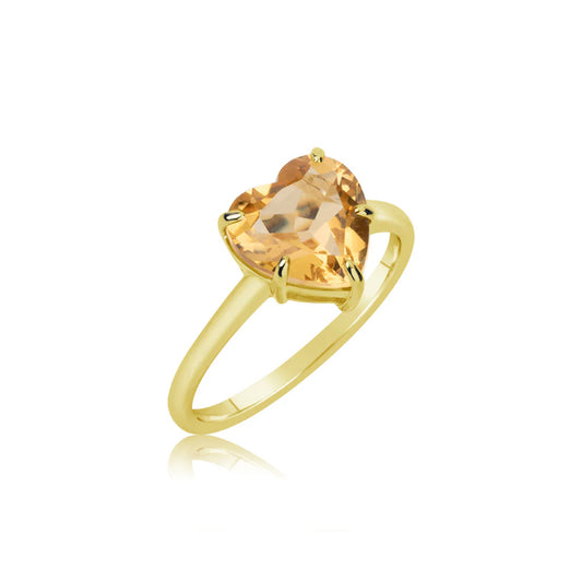 CITRINE HEART RING