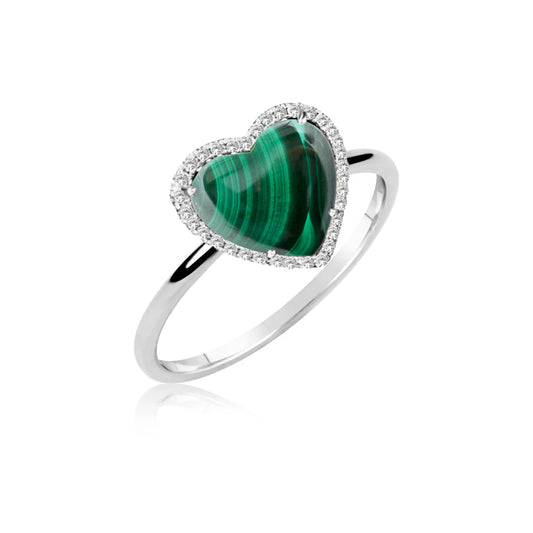 MALACHITE HEART RING