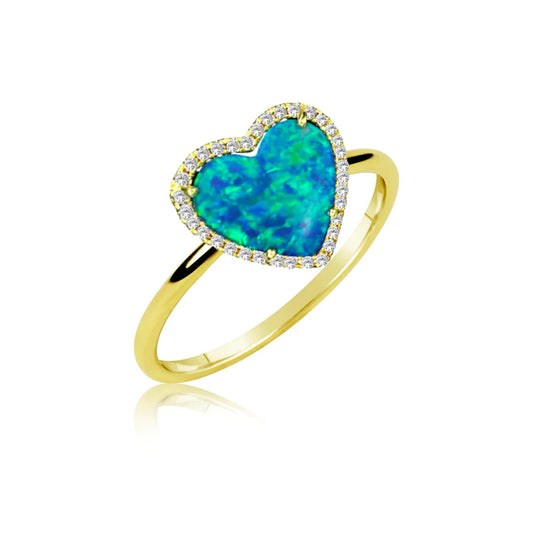 OPAL HEART RING