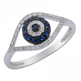 SAPPHIRE DIAMOND OPEN EYE RING