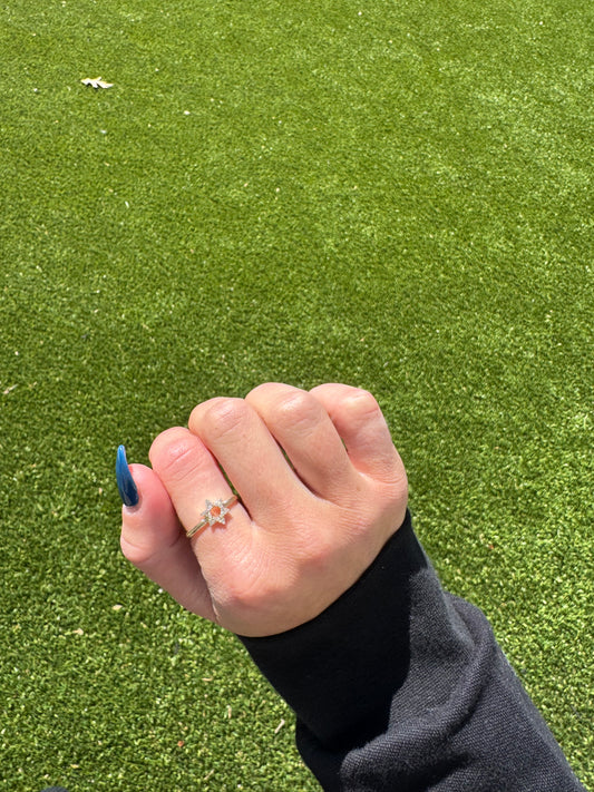 JEWISH STAR OMEGA CHAIN RING