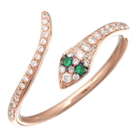 EMERALD EYE SNAKE RING