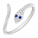 BLUE SAPPHIRE EYE SNAKE RING