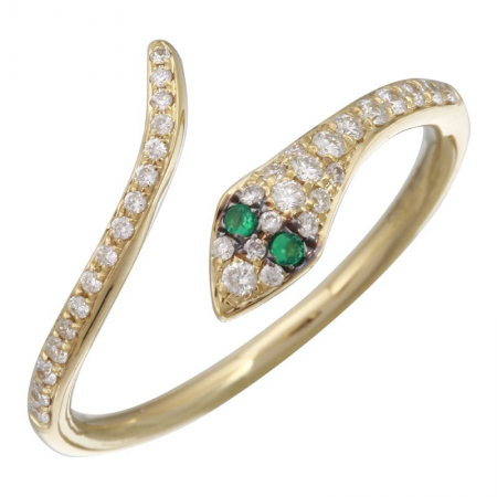 EMERALD EYE SNAKE RING