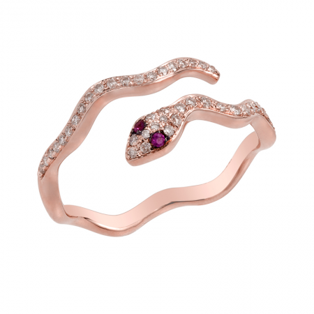 RUBY EYE SNAKE RING