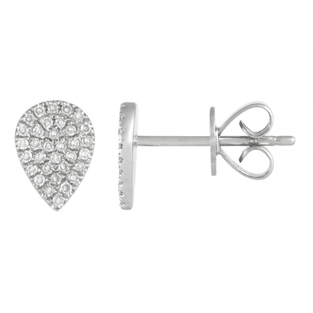 SMALL PAVE PEAR STUDS