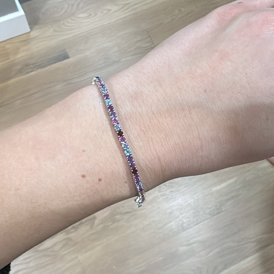 MULTICOLOR JEWEL TONES TENNIS BRACELET