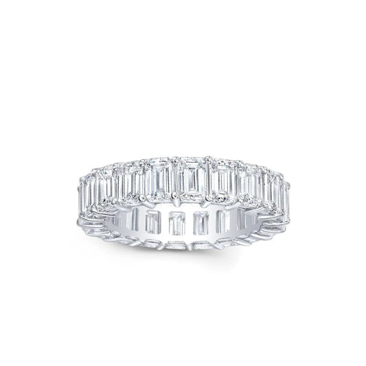 LAB GROWN EMERALD DIAMOND ETERNITY BAND