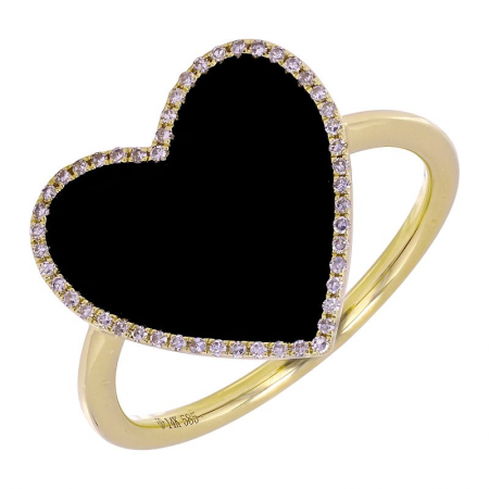 ONYX HEART RING