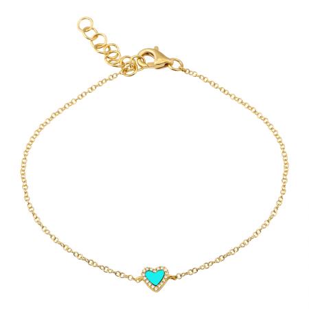 SMALL TURQUOISE HEART BRACELET