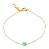 SMALL TURQUOISE HEART BRACELET