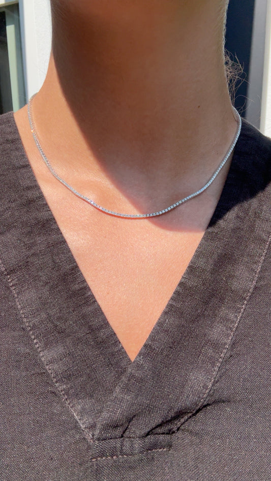 2.40 CT NATURAL DIAMOND TENNIS NECKLACE