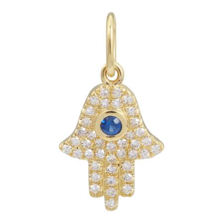 HAMSA BLUE SAPPHIRE CHARM
