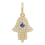 HAMSA BLUE SAPPHIRE CHARM