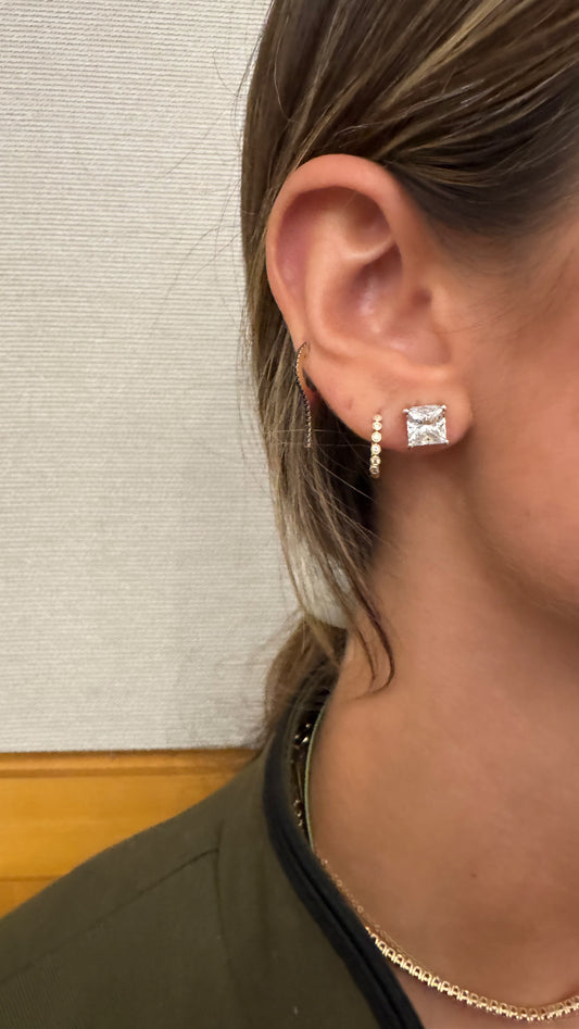 1.86 CT EACH PRINCESS CUT LAB STUDS