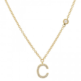 INITIAL AND DIAMOND BEZEL NECKLACE