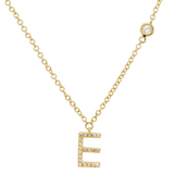 INITIAL AND DIAMOND BEZEL NECKLACE