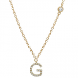 INITIAL AND DIAMOND BEZEL NECKLACE