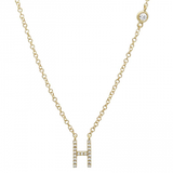 INITIAL AND DIAMOND BEZEL NECKLACE