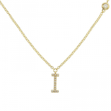 INITIAL AND DIAMOND BEZEL NECKLACE