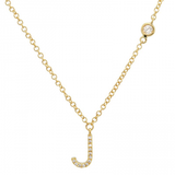 INITIAL AND DIAMOND BEZEL NECKLACE