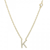 INITIAL AND DIAMOND BEZEL NECKLACE