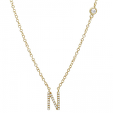 INITIAL AND DIAMOND BEZEL NECKLACE