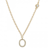 INITIAL AND DIAMOND BEZEL NECKLACE