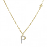 INITIAL AND DIAMOND BEZEL NECKLACE
