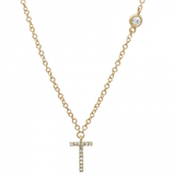 INITIAL AND DIAMOND BEZEL NECKLACE