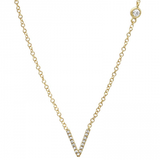 INITIAL AND DIAMOND BEZEL NECKLACE