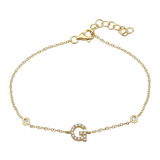 2 DIAMOND INITIAL BRACELET