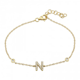 2 DIAMOND INITIAL BRACELET