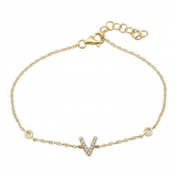 2 DIAMOND INITIAL BRACELET