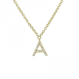 SMALL DIAMOND INITIAL NECKLACE