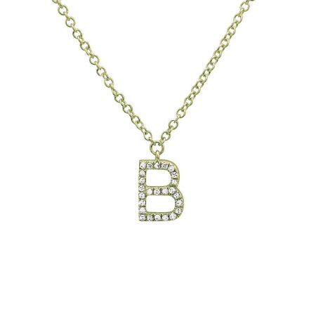SMALL DIAMOND INITIAL NECKLACE