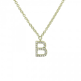 SMALL DIAMOND INITIAL NECKLACE