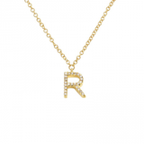 SMALL DIAMOND INITIAL NECKLACE