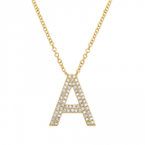 LARGE DIAMOND INITIAL NECKLACE