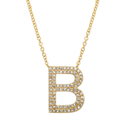 LARGE DIAMOND INITIAL NECKLACE