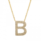 LARGE DIAMOND INITIAL NECKLACE