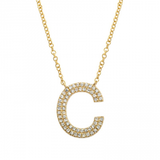 LARGE DIAMOND INITIAL NECKLACE