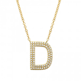 LARGE DIAMOND INITIAL NECKLACE
