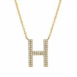 LARGE DIAMOND INITIAL NECKLACE
