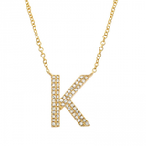 LARGE DIAMOND INITIAL NECKLACE