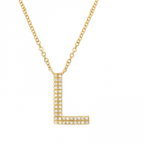LARGE DIAMOND INITIAL NECKLACE