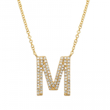 LARGE DIAMOND INITIAL NECKLACE